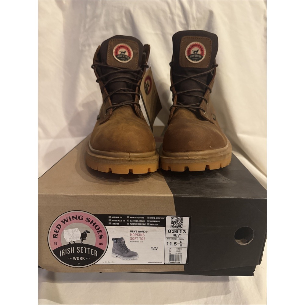 Red Wing Irish Setter Work 6" Hopkins Soft Toe Boots/83613 Men's Size 11.5